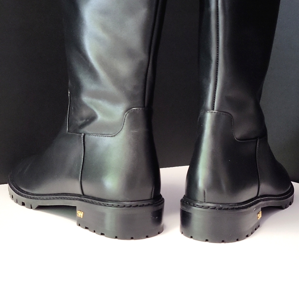NIB$795 STUART WEITZMAN City Leather Knee-High Riding SW Logo Boots 9 - Picture 10 of 14